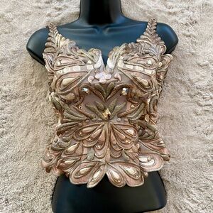 Ema Savahl Handpainted Y2K Corset Top